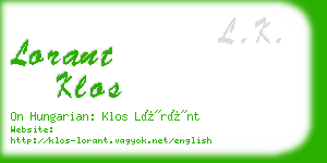 lorant klos business card